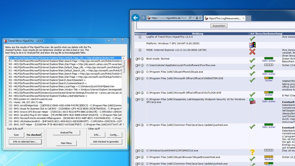 Malware-Check: HijackThis