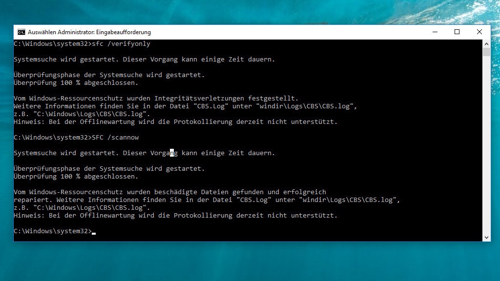 Nachsorge: Systemdateien reparieren Nachsorge: Systemdateien reparieren