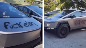 Cybertrucks mit Botschaft an Elon Musk beschmiert
