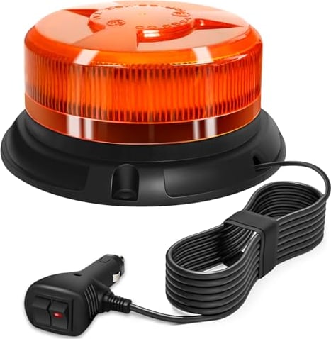 12V-24V Orange Rotating LED Strobe Light Magnetic Emergency Light 