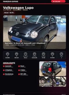 Bild des Angebotes VW Lupo 1.2 3L TDI Automatik 1.Hand TÜV Neu