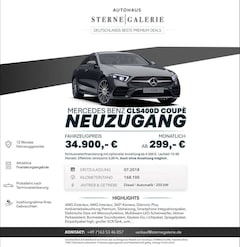 Bild des Angebotes Mercedes-Benz CLS 400 D/AMG-LINE/360°/DISTRO+/MEMORY/BURMESTER