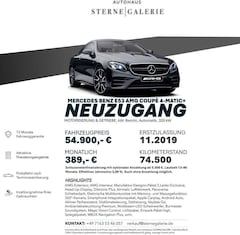 Bild des Angebotes Mercedes-Benz E 53 AMG COUPÉ/DESIGNO/HEADUP/360°/MASSAGE/PANO