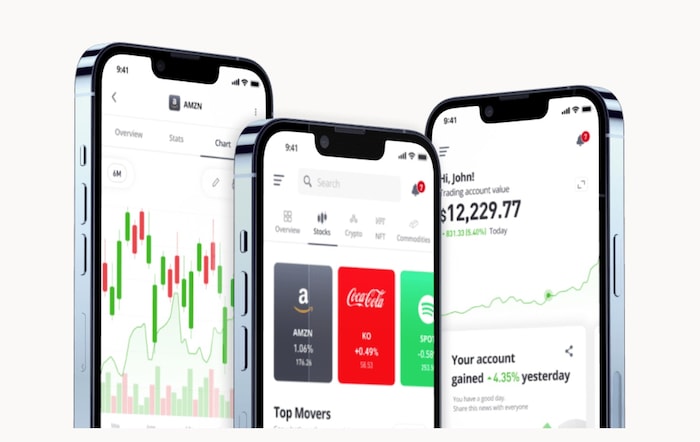 eToro-App auf Smartphone