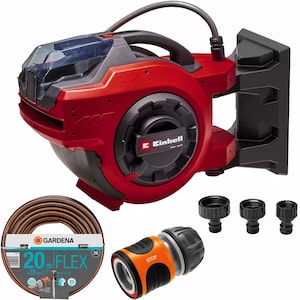 Einhell 18V Akku-Wand-Schlauchbox GE-HR inkl. 20m Gardena Schlauch + 2,5Ah Akku