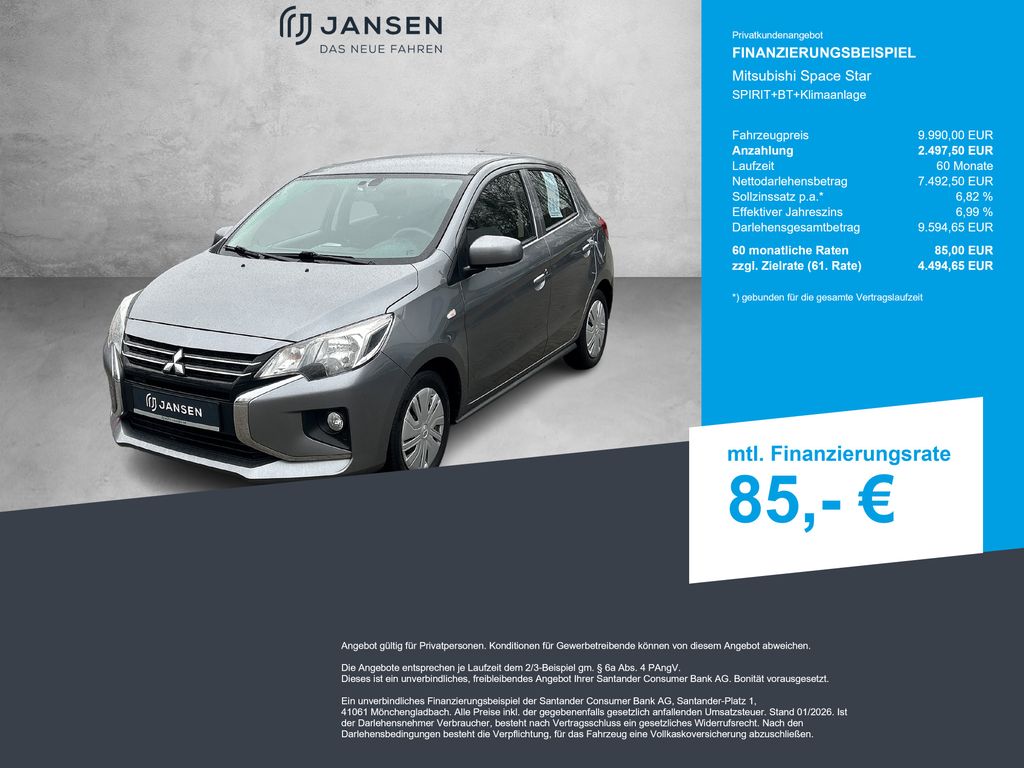 Bild des Angebotes Mitsubishi Space Star SPIRIT+BT+Klimaanlage