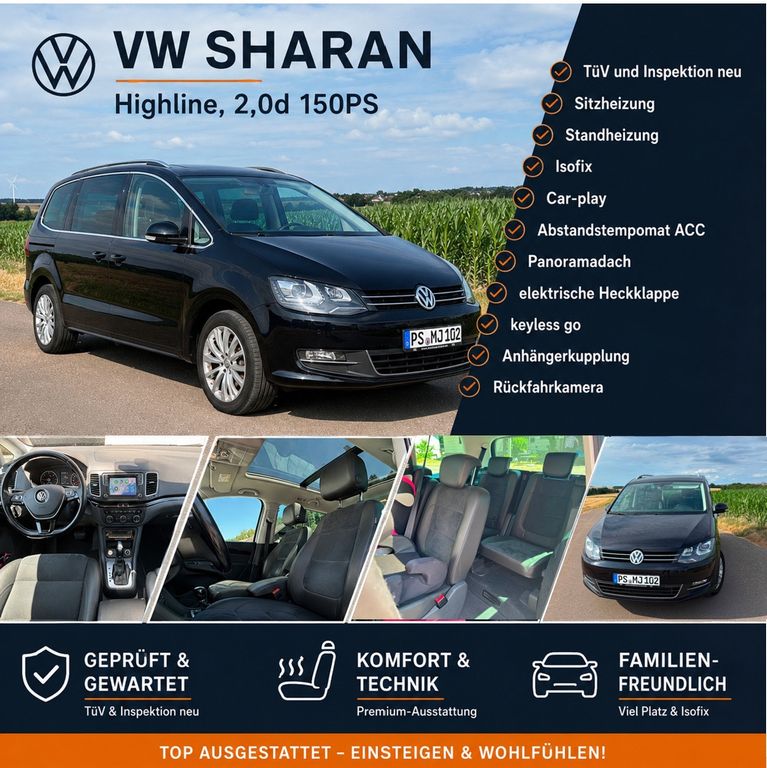 Bild des Angebotes Volkswagen Sharan 2.0 TDI DSG Highline, Panorama, Standhz