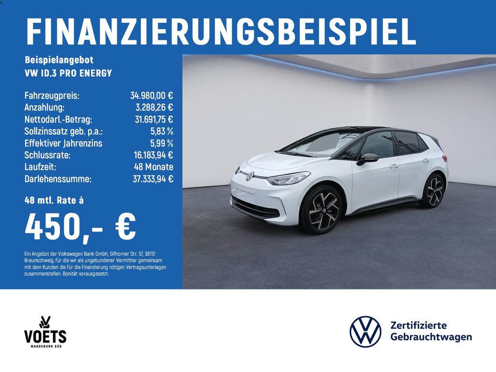 Bild des Angebotes Volkswagen ID.3 PRO ENERGY LED+NAVI+KAM+ACC+KESSY+E-SITZE