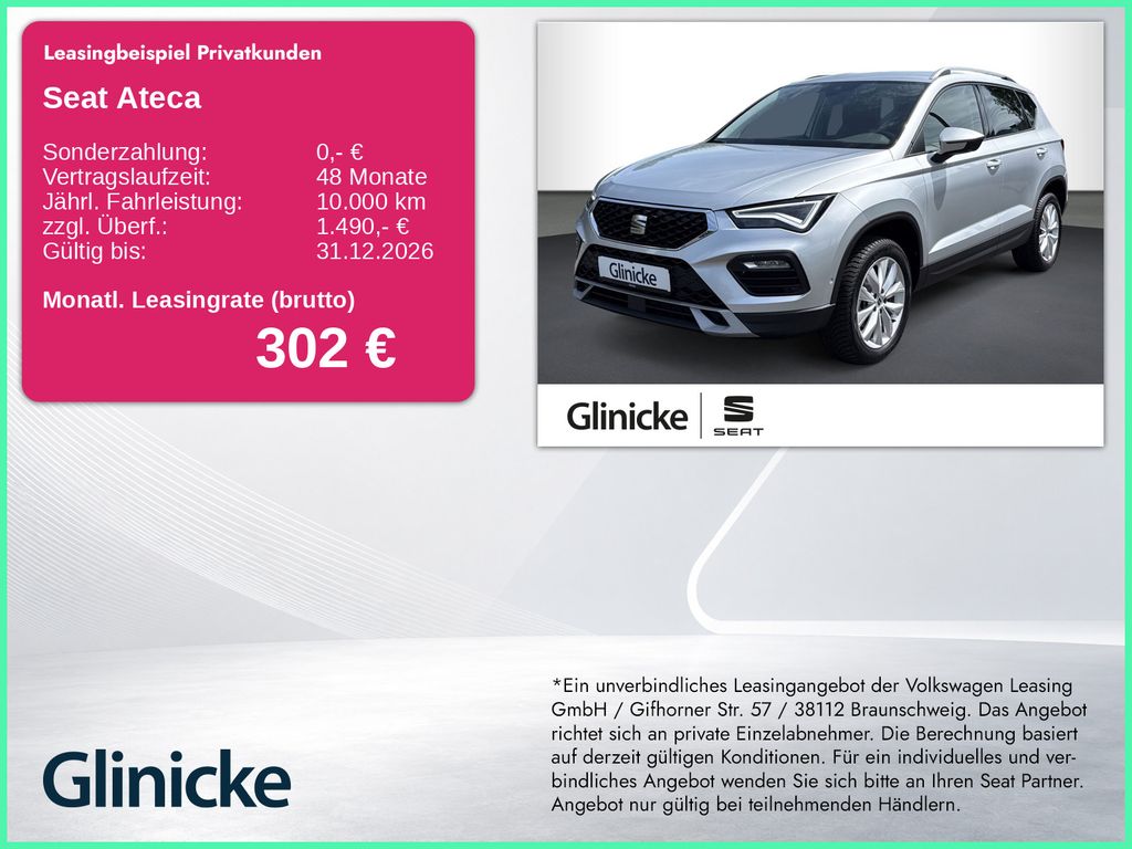 Bild des Angebotes Seat Ateca Road Edition 1.0 TSI RFK, NAVI, LED (Tages