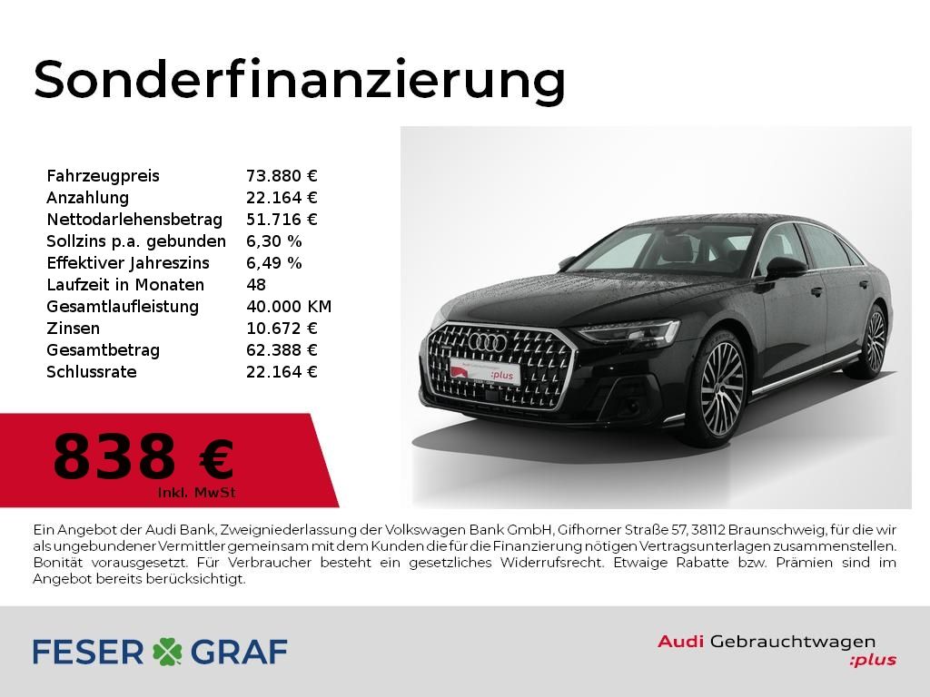 Bild des Angebotes Audi A8 Lang 55 TFSI qu. HuD/Sitzmass+Belüf/Allradlen