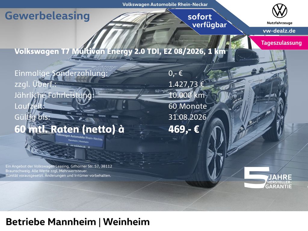 Bild des Angebotes Volkswagen Multivan Energy 2.0 TDI DSG Klima NAVI AHK LED