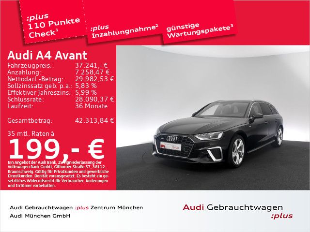 Bild des Angebotes Audi A4 Avant 40 TFSI qu. S tronic 2x S line StdHzg/M