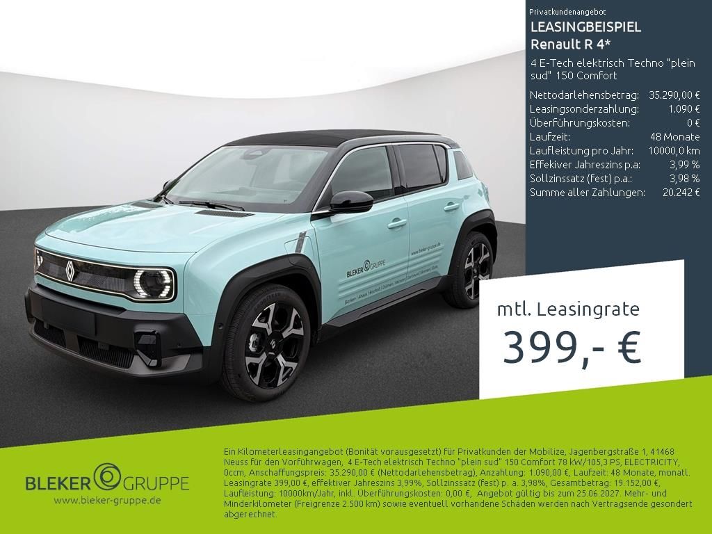Bild des Angebotes Renault R 4 4 E-Tech elektrisch Techno "plein sud" 150