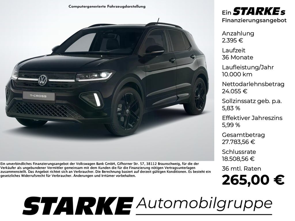 Volkswagen T-Cross 1.0 TSI DSG R-Line Black Style Navi LED