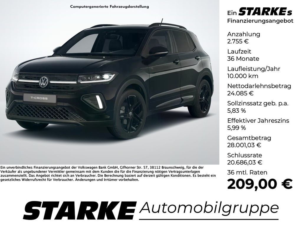 Bild des Angebotes Volkswagen T-Cross 1.0 TSI DSG R-Line Black Style  Navi LED