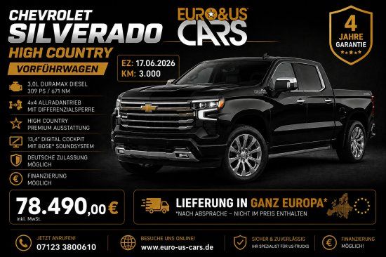 Chevrolet High Country 3,0ltr Duramax Diesel MJ 2025 4 Jah