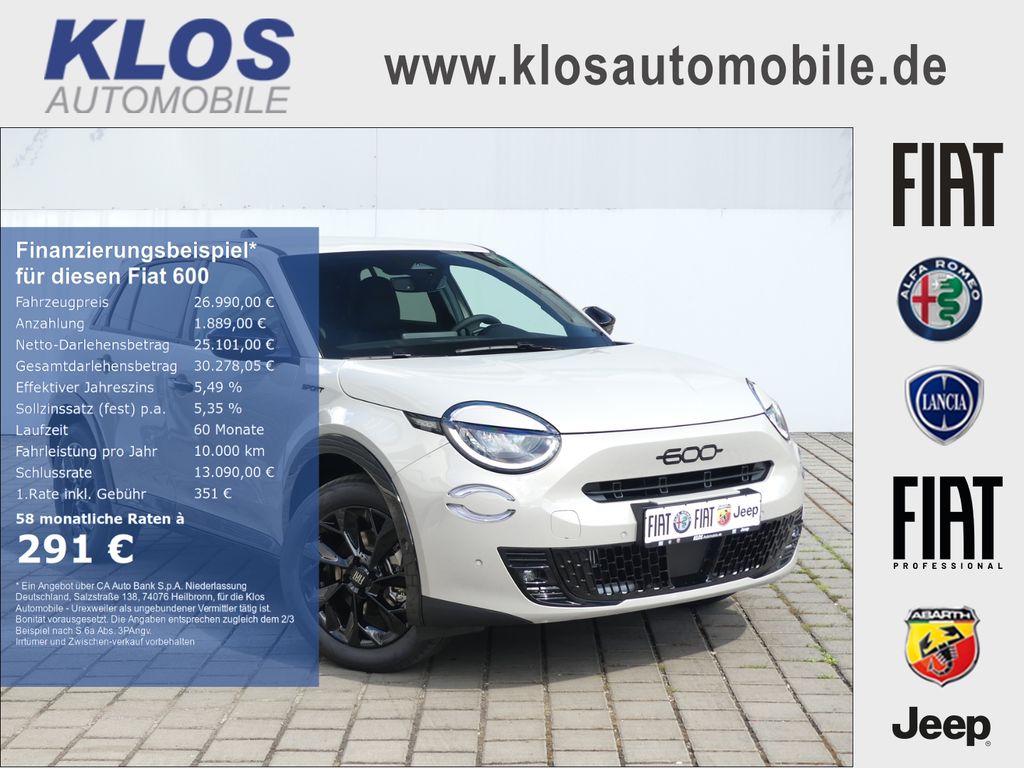 Bild des Angebotes Fiat 600 HYBRID SPORT 1.2 145 PS DCT6 LED NAVI KAMERA