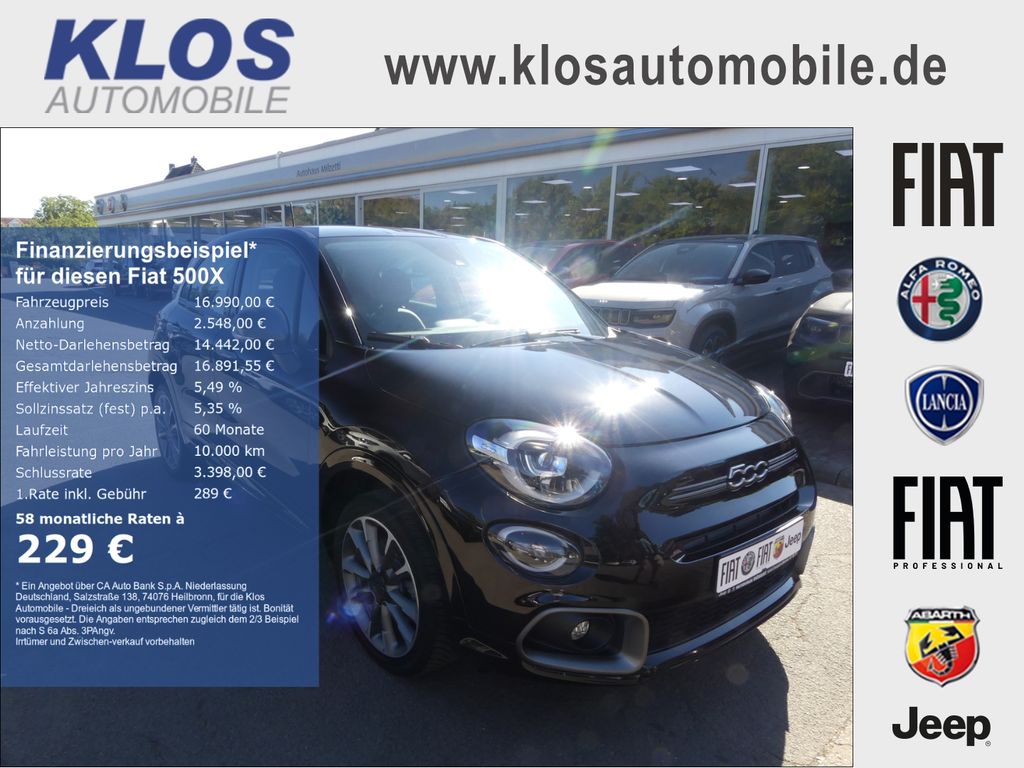 Bild des Angebotes Fiat 500X SPORT 1.5 GSE HYBRID 130PS AT NAVI LED KAME