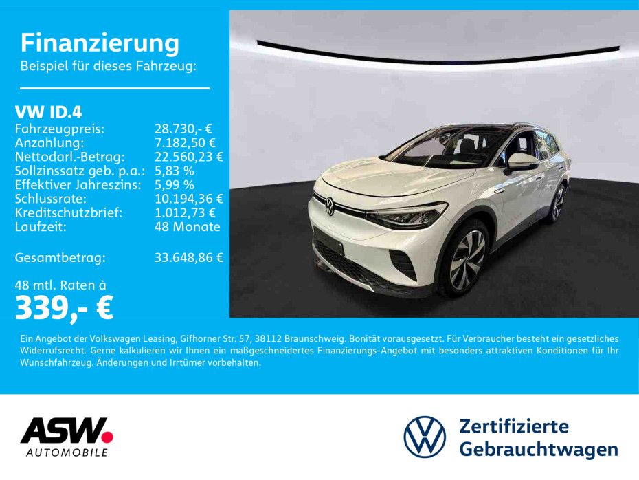 Bild des Angebotes Volkswagen ID.4 Pro 4 MOTION LED Navi AHK WÄPU RFK ACC SHZ