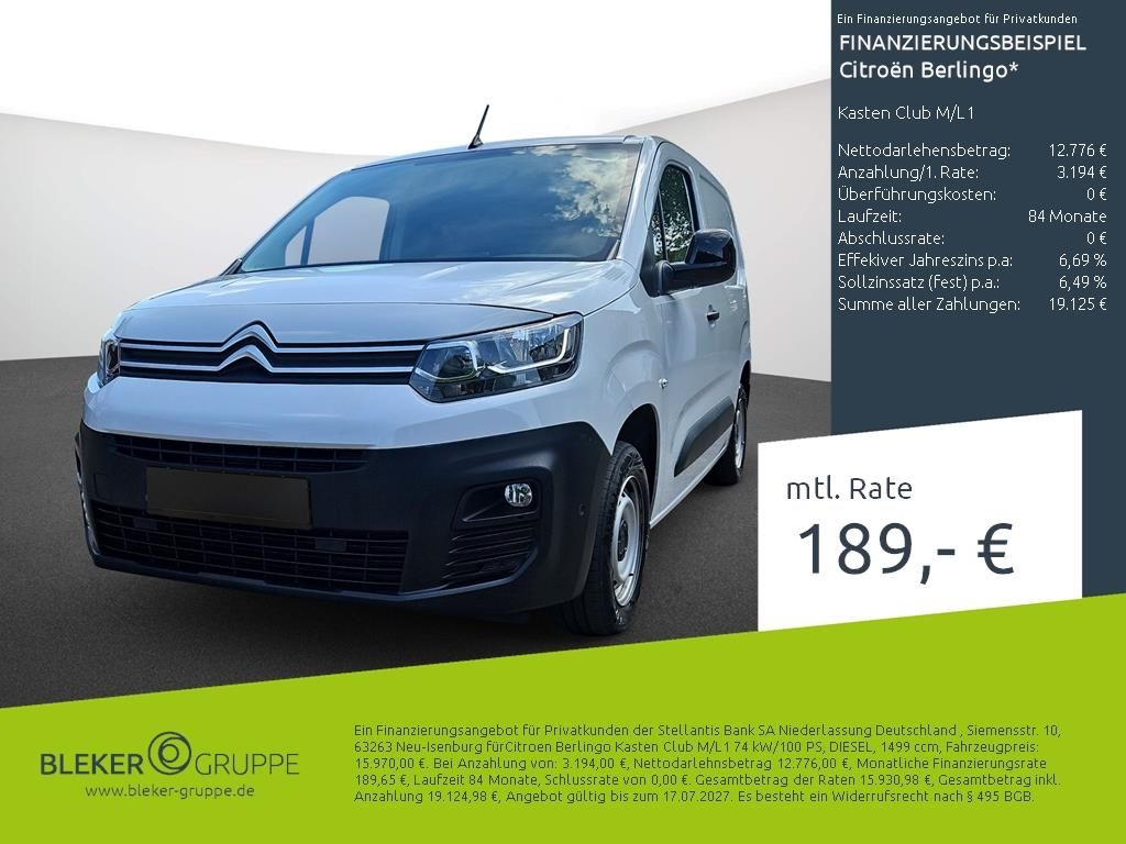 Bild des Angebotes Citroën Berlingo Kasten Club M/L1
