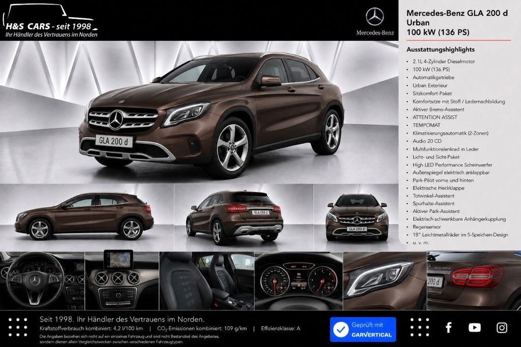 Bild des Angebotes Mercedes-Benz GLA 200d 2H URBAN LED NAV COMAND TOTW E.HECK AHK