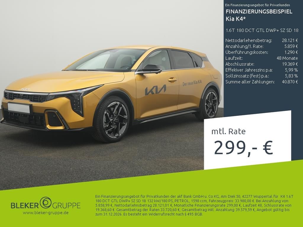 Bild des Angebotes Kia K4 1.6T 180 DCT GTL DWP+ SZ SD 18