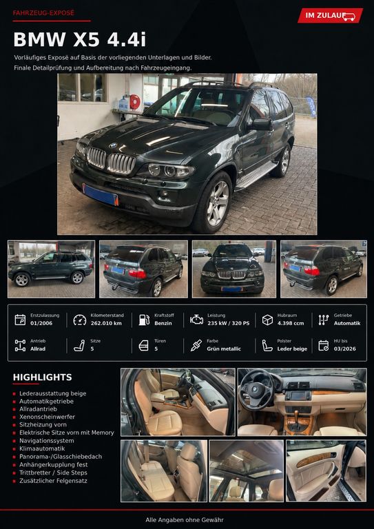 BMW X5 4.4i xDrive Automatik Sport-Paket AHK Pano