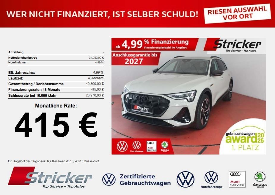 Bild des Angebotes Audi e-tron S-line 55 quattro 415,-ohne Anzahlung Neu