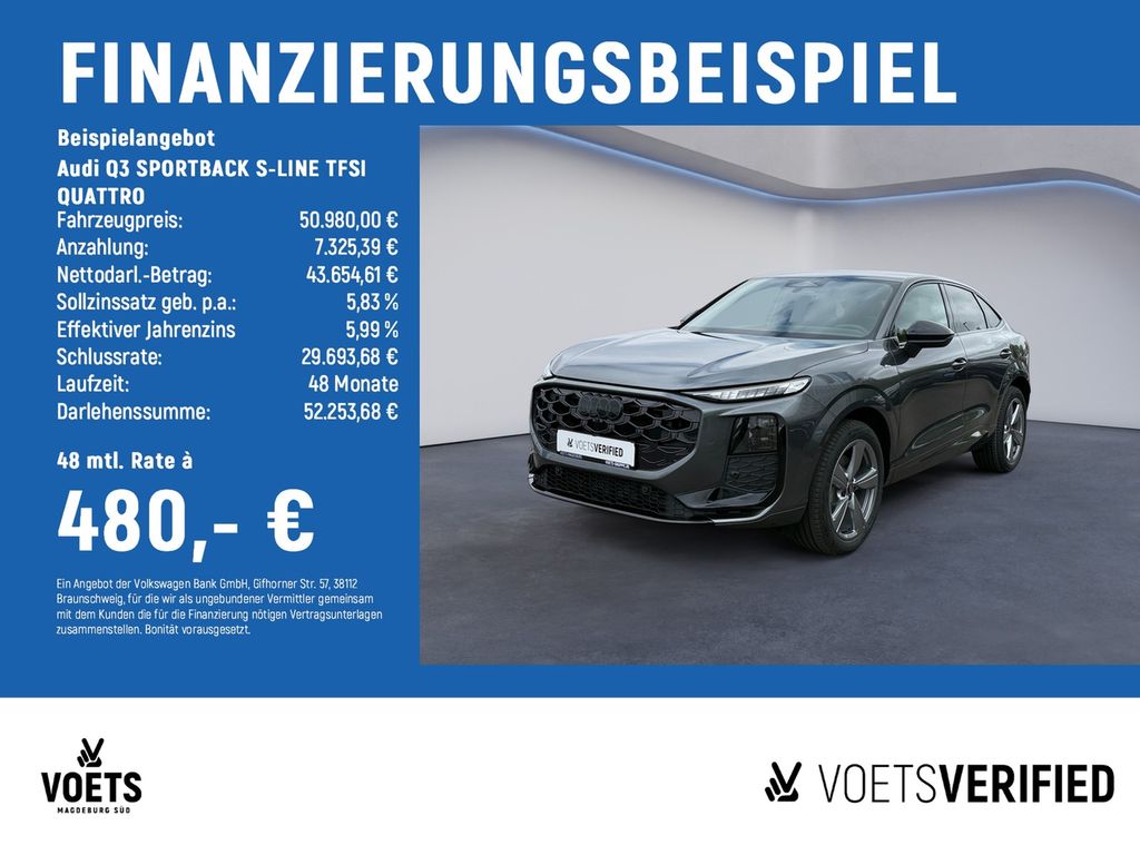 Bild des Angebotes Audi Q3 SPORTBACK S-LINE TFSI QUATTRO LED PLUS+NAVI