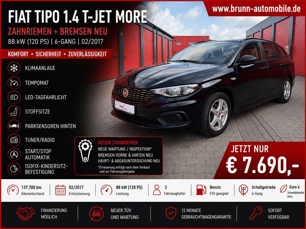 Bild des Angebotes Fiat Tipo 1.4 T-Jet MORE | Zahnriemen + Bremsen neu