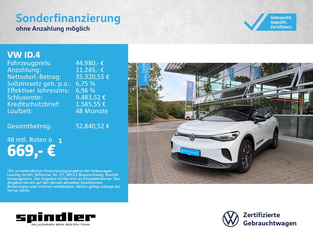 Bild des Angebotes Volkswagen ID.4 Pro Goal / Standklima, Navi, CarPlay, LED
