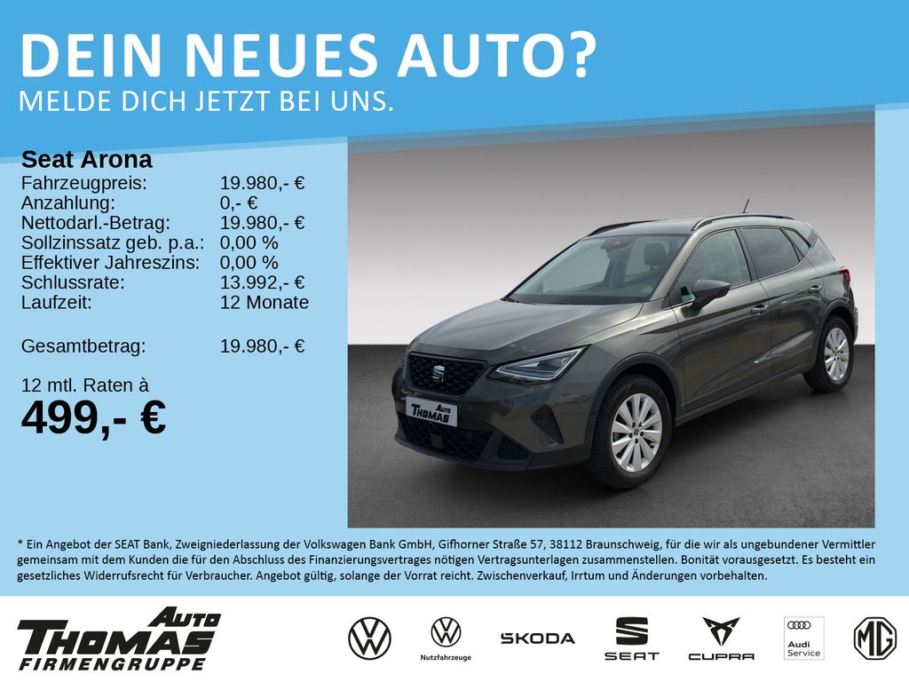 Bild des Angebotes Seat Arona Style 1.0 TSI DSG LED+FULL LINK