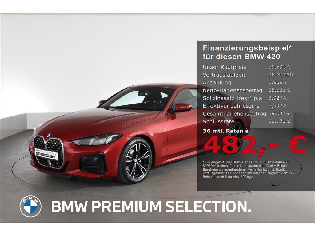 Bild des Angebotes BMW 420 i Coupe M Sport Ambientes Licht Komfortzugan