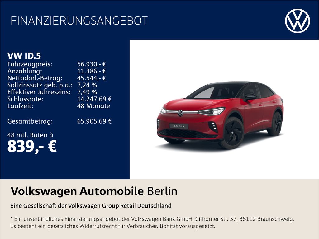 Bild des Angebotes Volkswagen ID.5 GTX  4Motion