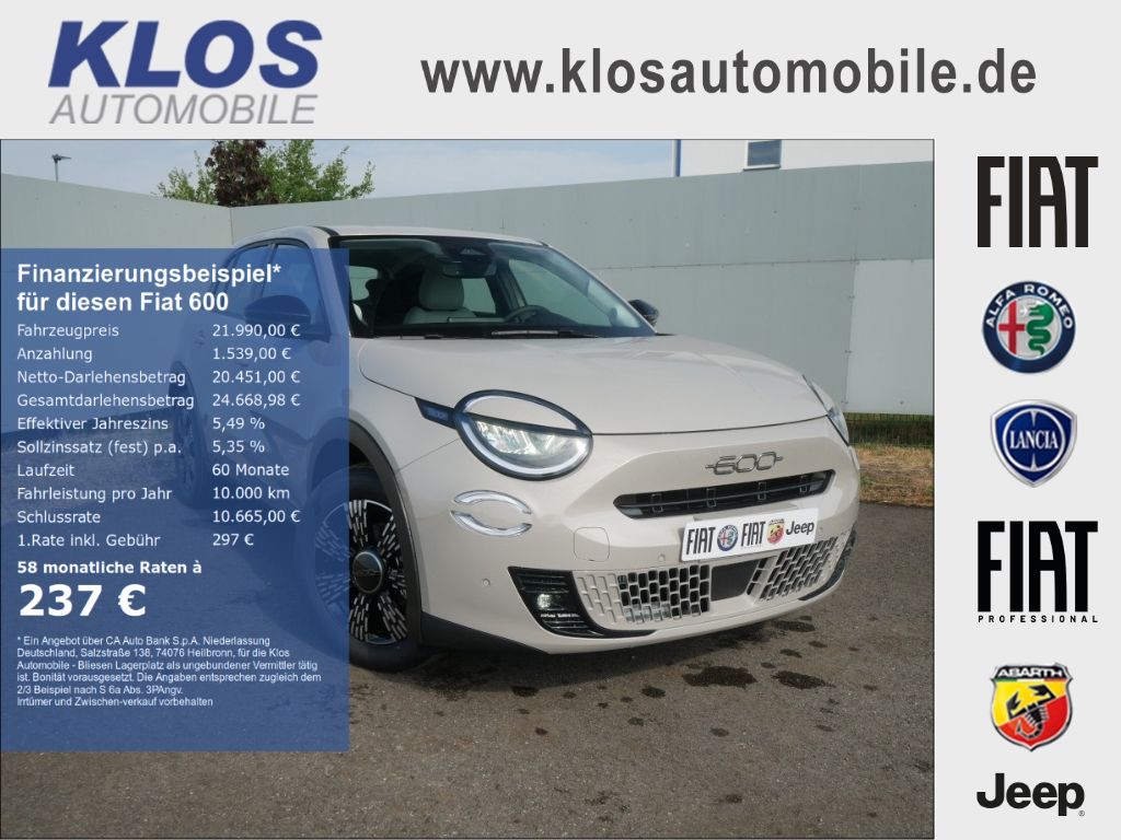 Bild des Angebotes Fiat 600 ICON 1.2 100 PS MT6 KOMFORT NAVI KAMERA
