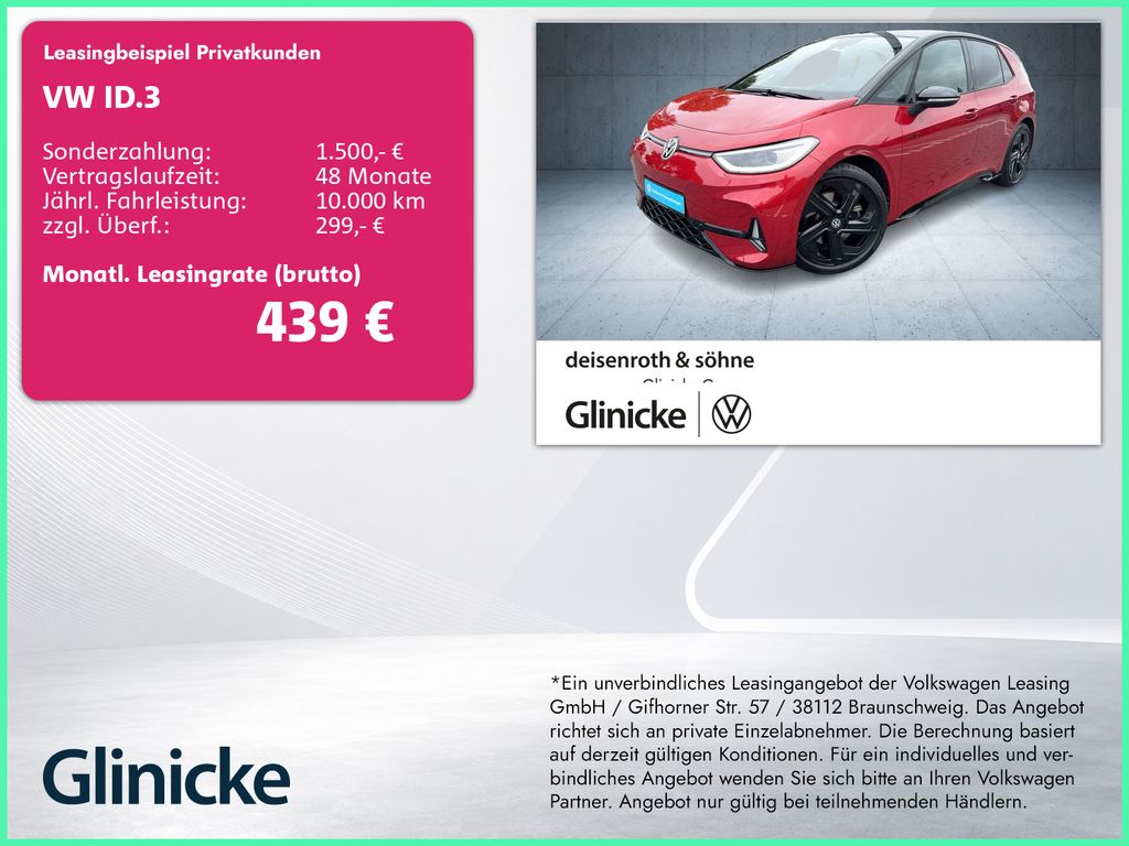 Bild des Angebotes Volkswagen ID.3 GTX Performance W-Pumpe/HuD/h&k/Nav/Memory/