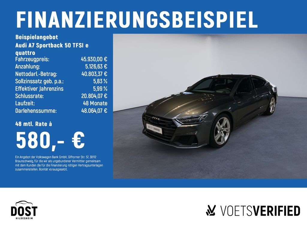 Bild des Angebotes Audi A7 Sportback 50 TFSI e quattro AHK+B&O+HuD+PDC