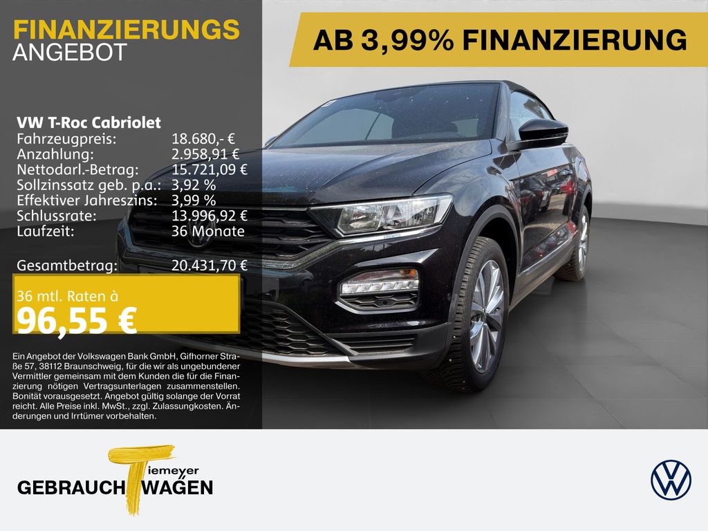 Volkswagen T-Roc Cabrio 1.0 TSI STYLE STANDHZ NAVI PARKLENK