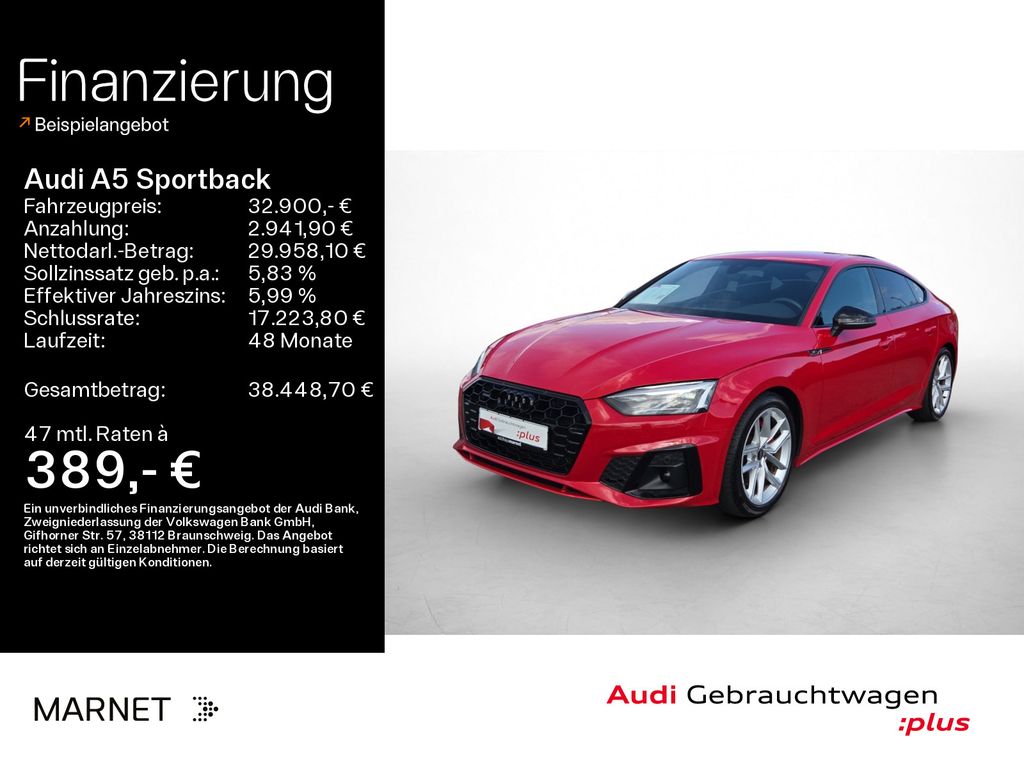Bild des Angebotes Audi A5 Sportback S line 40 TFSI quattro S tronic*vir