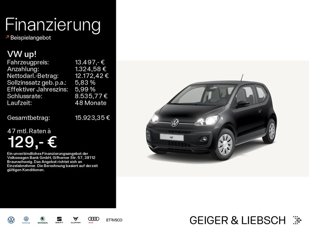 Bild des Angebotes Volkswagen up! 1.0 move up!*KAMERA*NAVI*PDC*SHZ*KLIMA*ALLWE