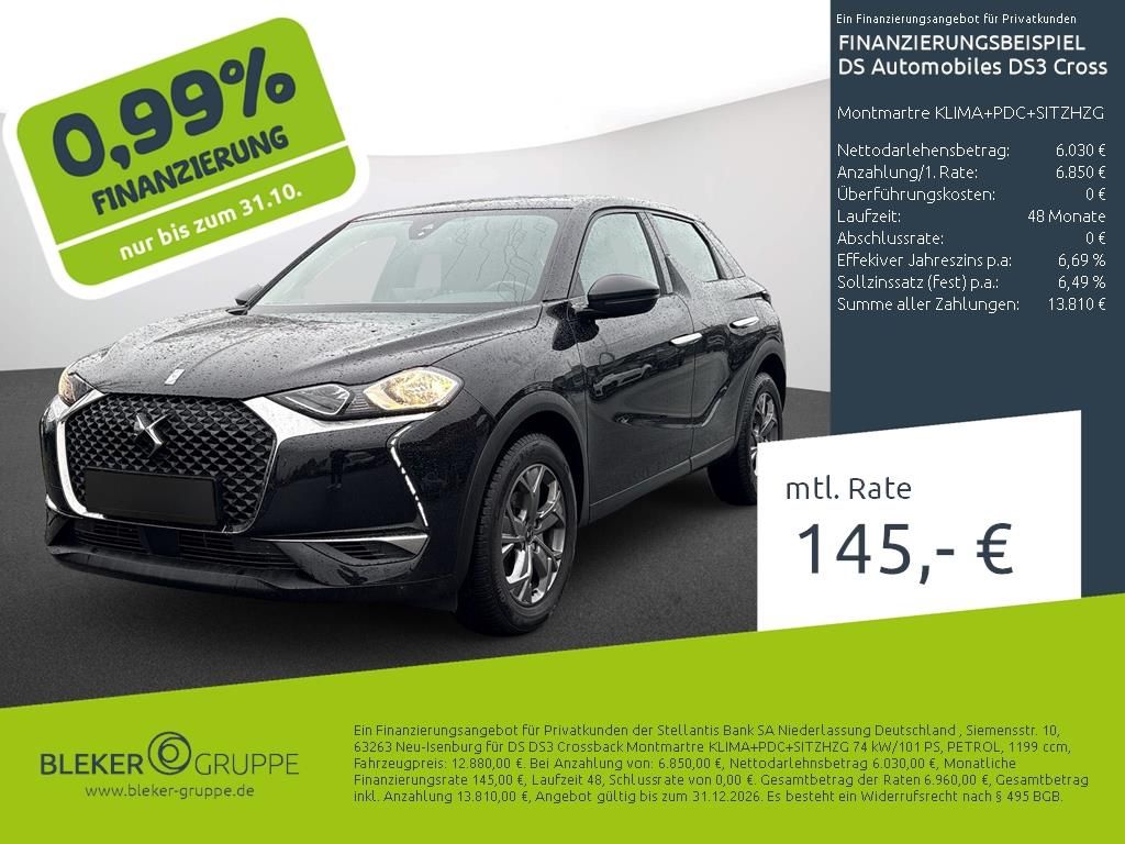 DS Automobiles DS3 Crossback Montmartre KLIMA+PDC+SITZHZG