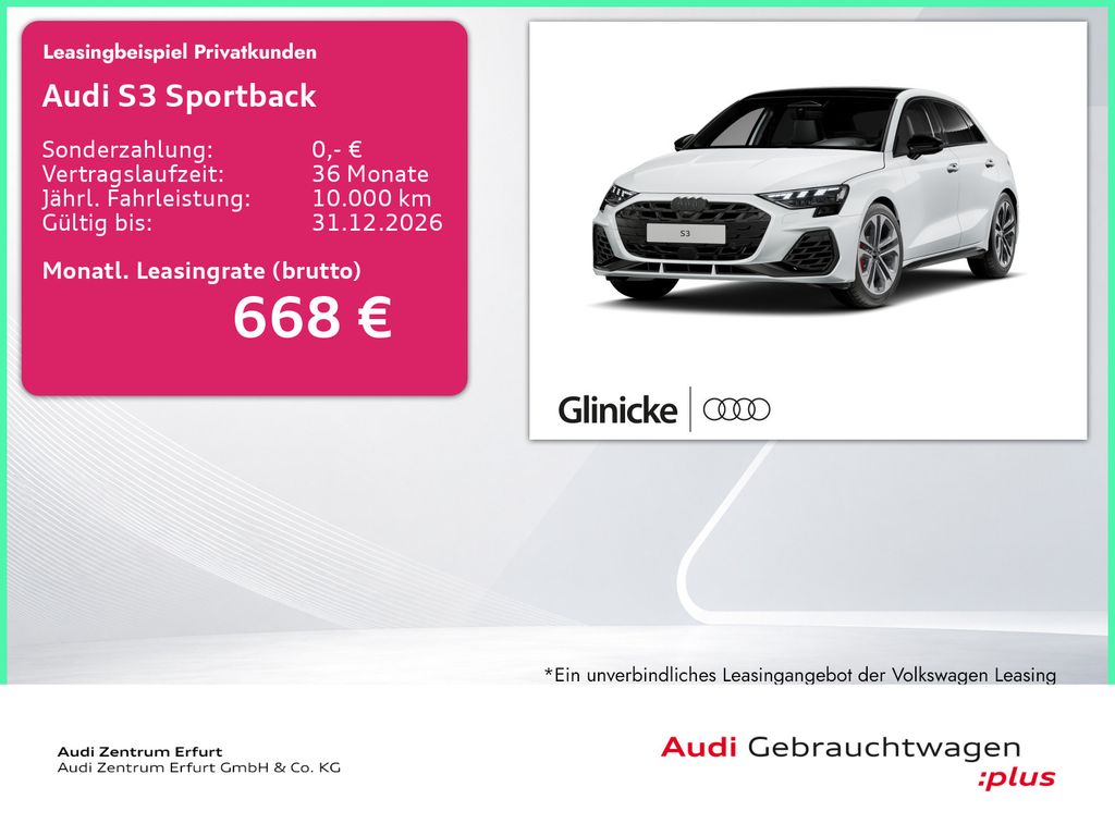 Bild des Angebotes Audi S3 Sportback S tronic 360° Navi Pano Carbon Memo