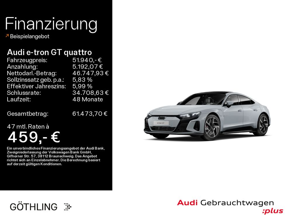 Bild des Angebotes Audi e-tron GT qu 350 kW *Matrix*B&O*HUD*Pano*Optik S