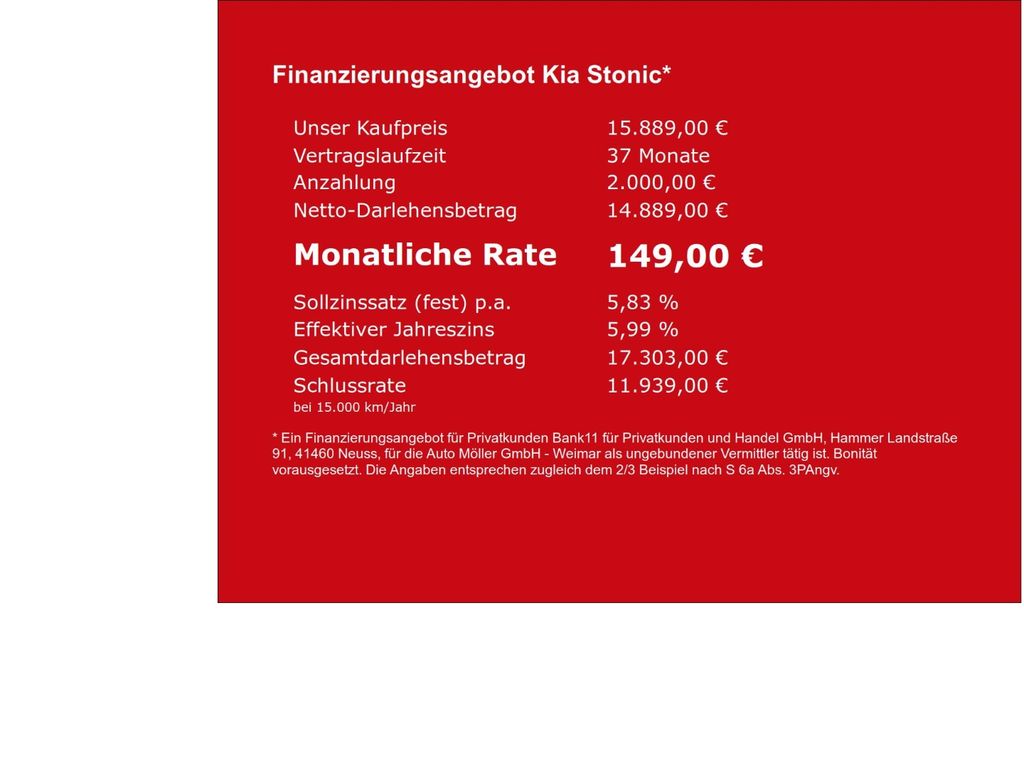 Kia Stonic Dream Team 1.0T Navi Kamera PDC Klima LED