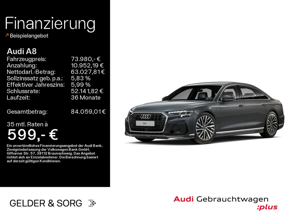 Bild des Angebotes Audi A8 Lang 60 TFSIe qu. S line B&O ad.*RSE*EUPE 162