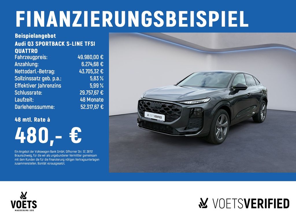 Bild des Angebotes Audi Q3 SPORTBACK S-LINE TFSI QUATTRO LED PLUS+NAVI