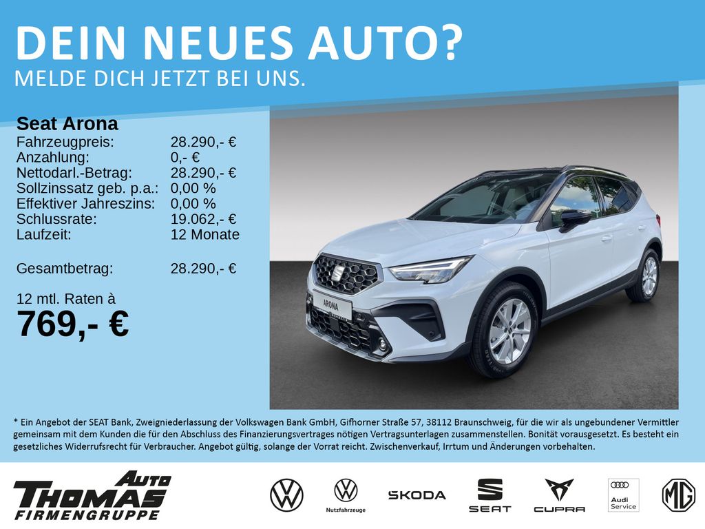 Bild des Angebotes Seat Arona SEAT Arona FR 1.0 TSI 85 kW (116 PS) DSG