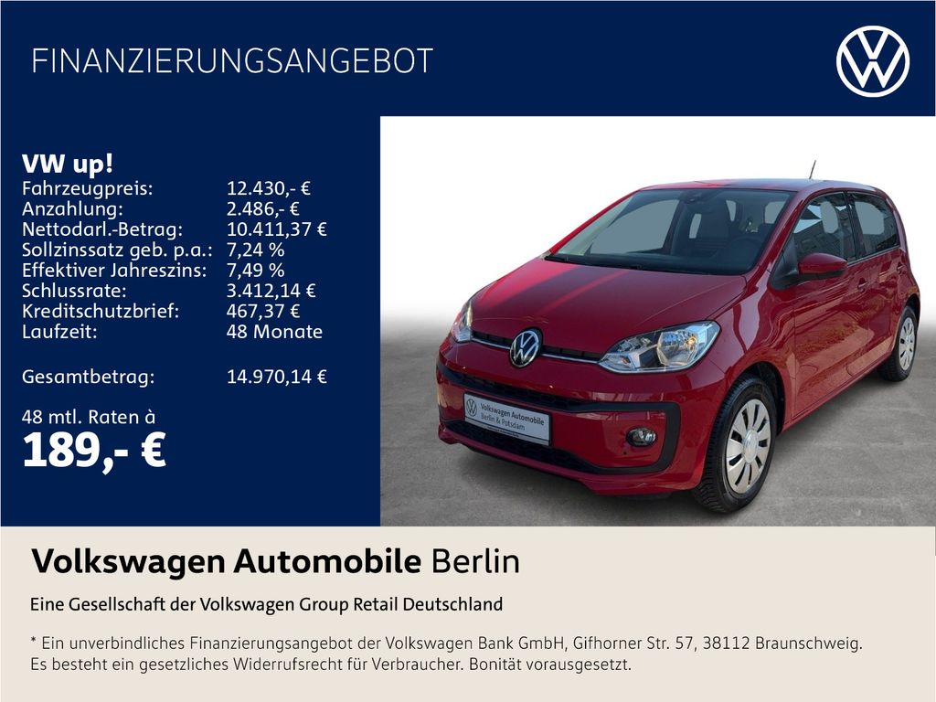 Bild des Angebotes Volkswagen up! 1.0