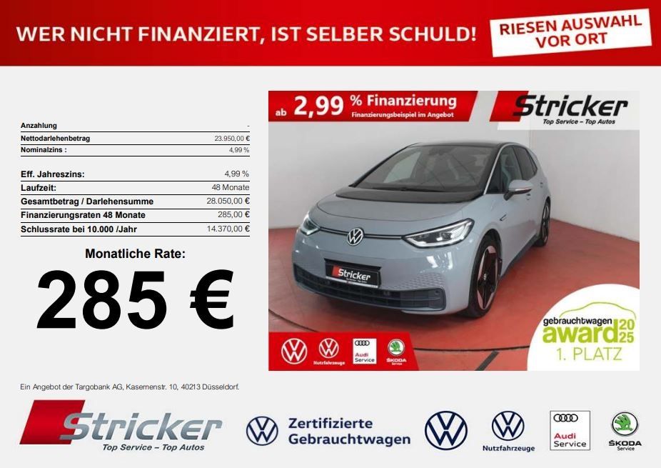 Bild des Angebotes Volkswagen ID.3 Max 150/58 285,-ohne Anzahlung Top-Sport AH