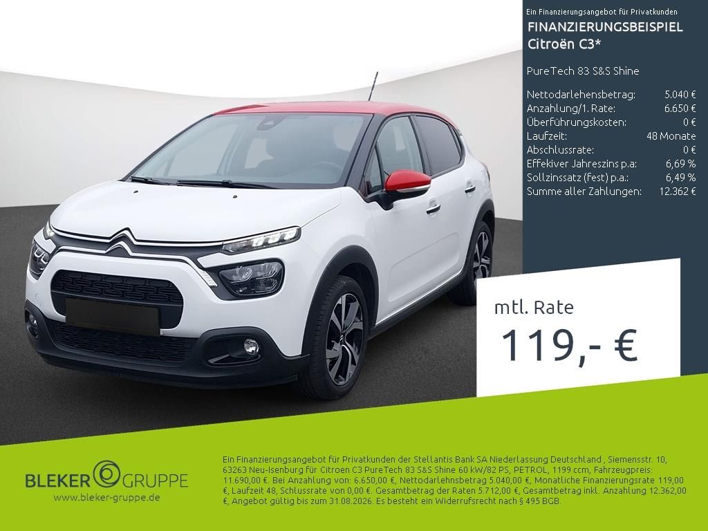 Bild des Angebotes Citroën C3 PureTech 83 S&S Shine KAMERA+NAVI+KLIMA